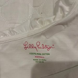 Lilly Pulitzer asymmetrical white ruffle shoulder size XS